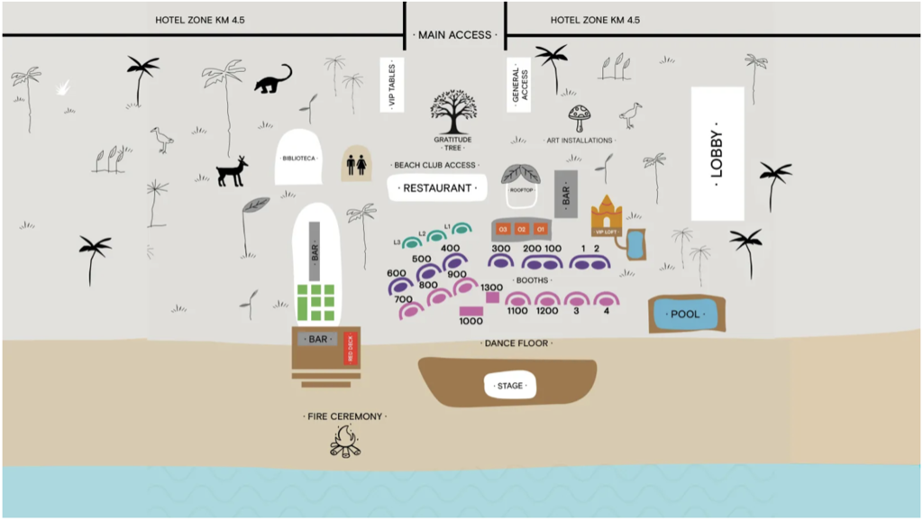 papaya playa table map